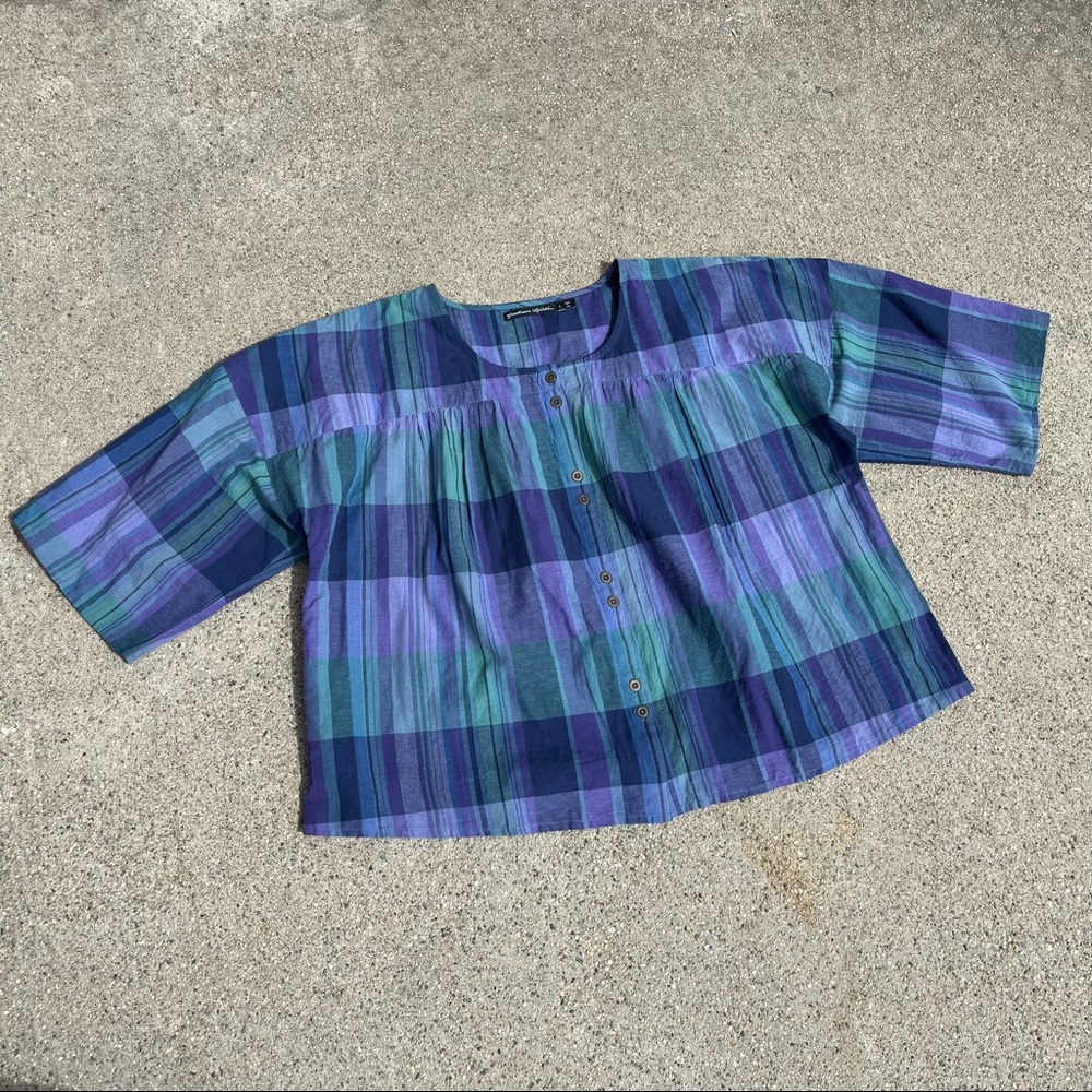 Gudrun Sjoden Multicolor Plaid Blouse